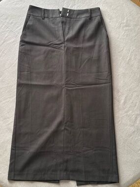 Forcast Charcoal Black Pencil Skirt with Front Seam